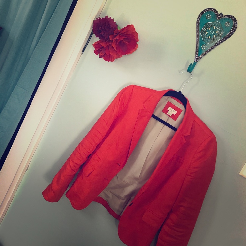 JCrew red/Orange linen blazer